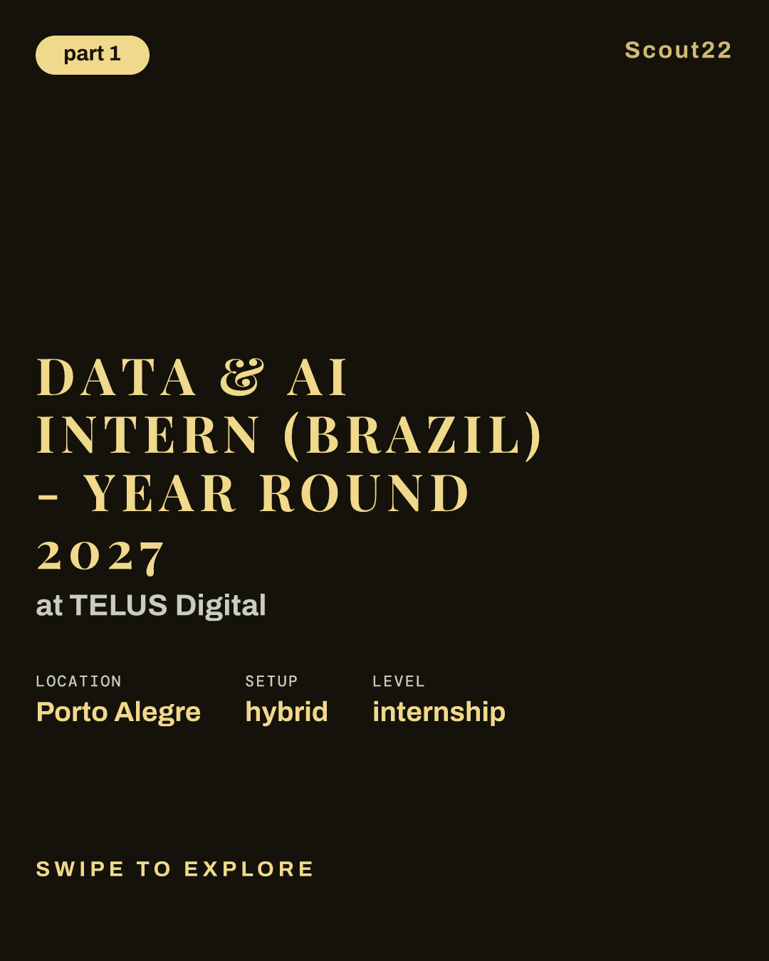 Data & AI Intern (Brazil) - Year Round 2027 at TELUS Digital