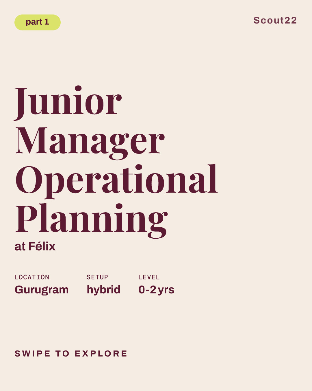 Junior Manager Operational Planning at Félix