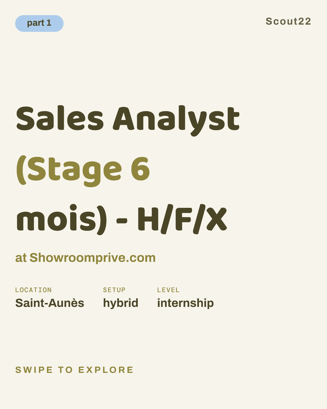 Sales Analyst (Stage 6 mois) - H/F/X at Showroomprive.com