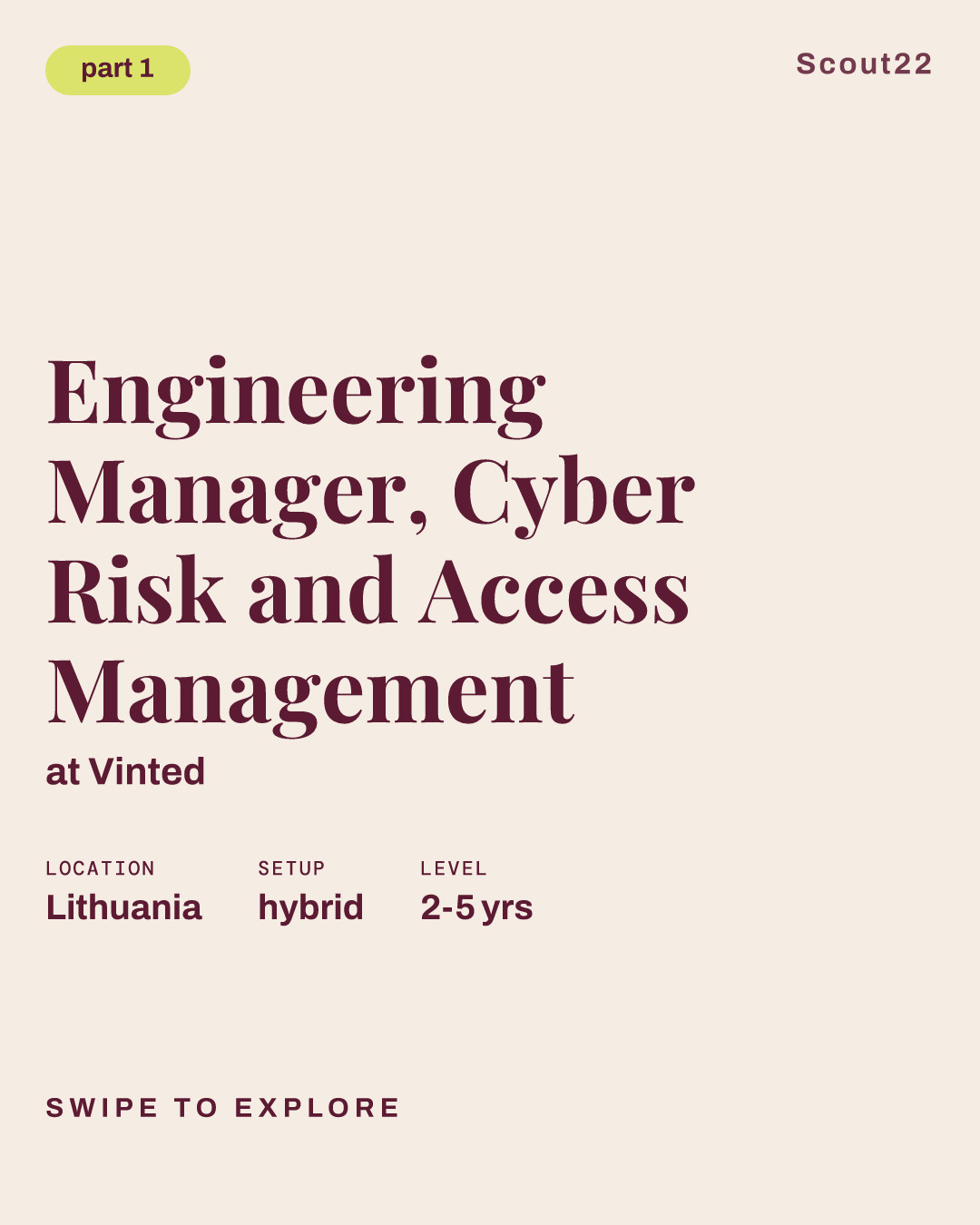 Engineering Manager, Cyber Risk and Access Management at Vinted