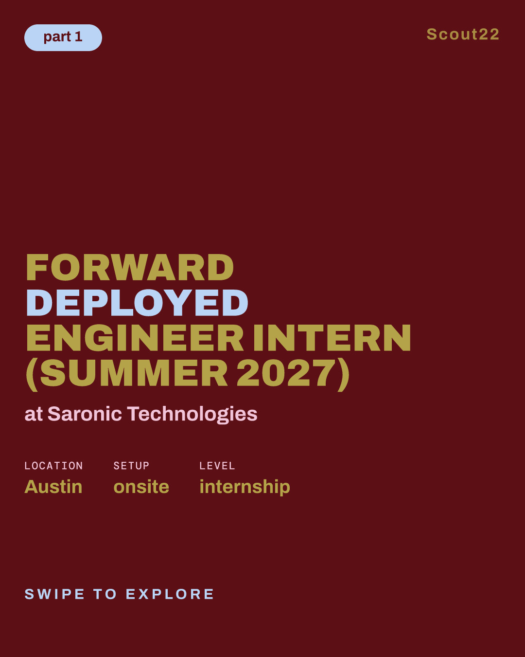 Forward Deployed Engineer Intern (Summer 2027) at Saronic Technologies