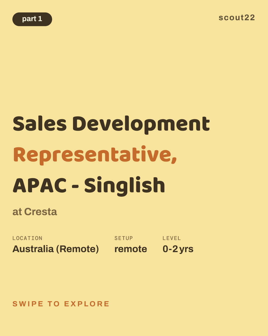 Sales Development Representative, APAC - Singlish at Cresta