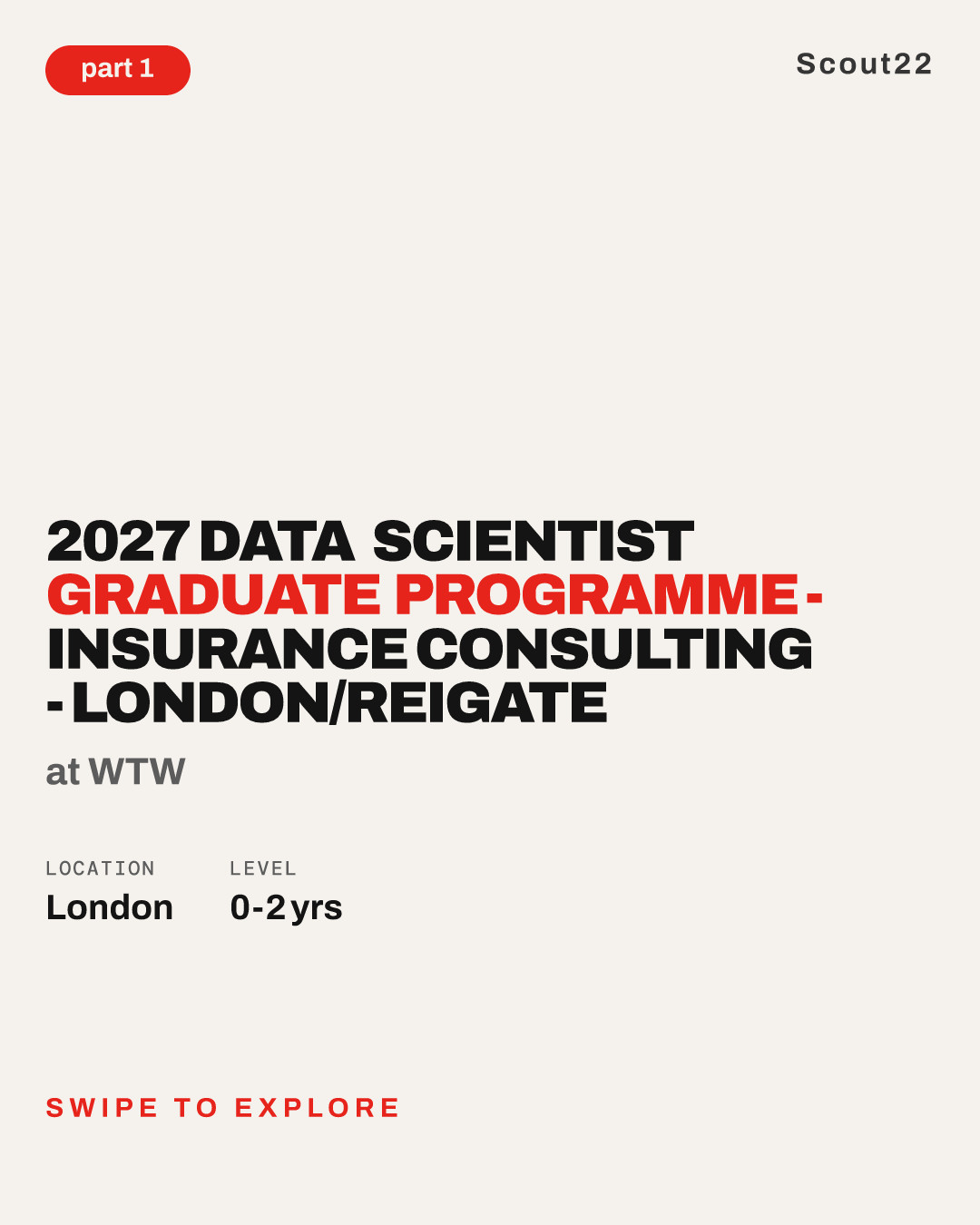 2027 Data Scientist Graduate Programme - Insurance Consulting - London/Reigate at WTW