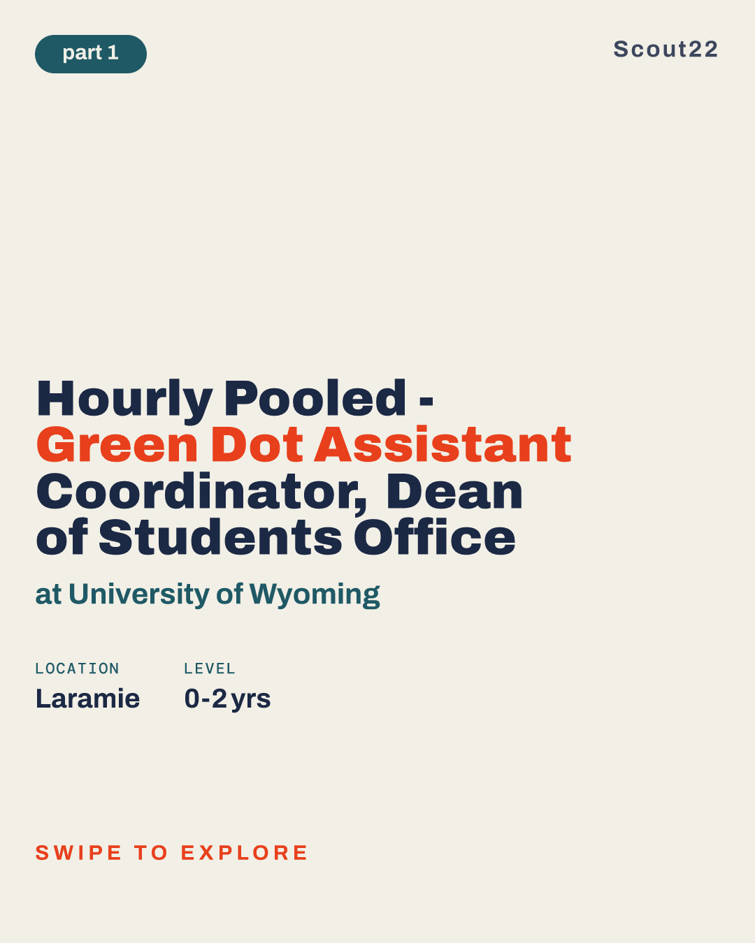 Hourly Pooled - Green Dot Assistant Coordinator, Dean of Students Office at University of Wyoming