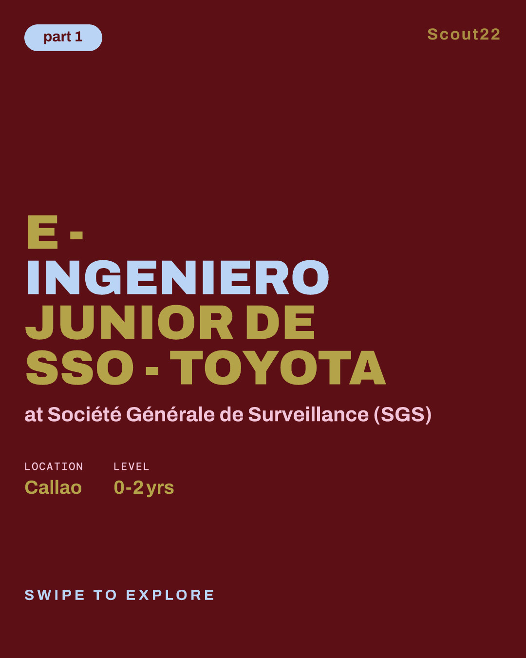 E - INGENIERO JUNIOR DE SSO - TOYOTA at Société Générale de Surveillance (SGS)