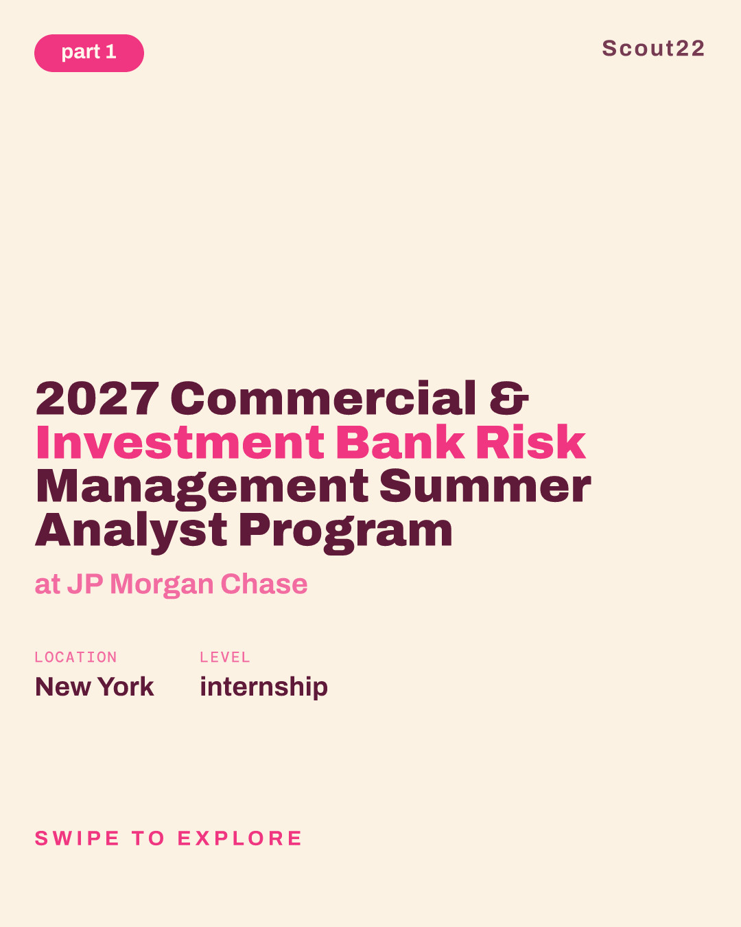 2027 Commercial & Investment Bank Risk Management Summer Analyst Program at JP Morgan Chase