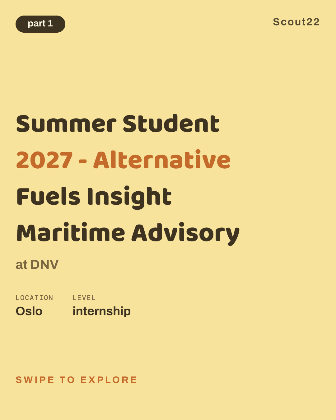 Summer Student 2027 -  Alternative Fuels Insight Maritime Advisory at DNV