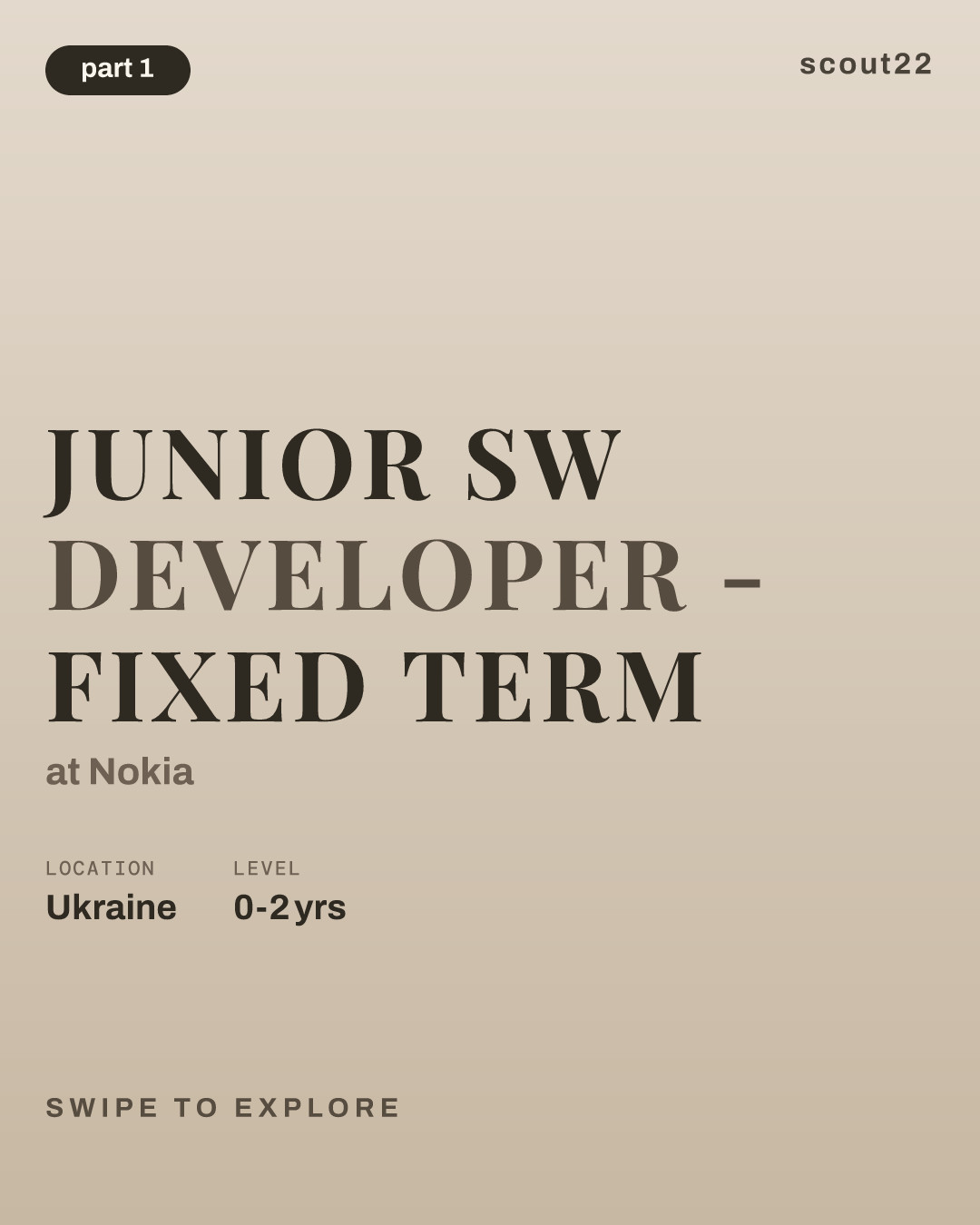 Junior SW Developer - Fixed Term at Nokia