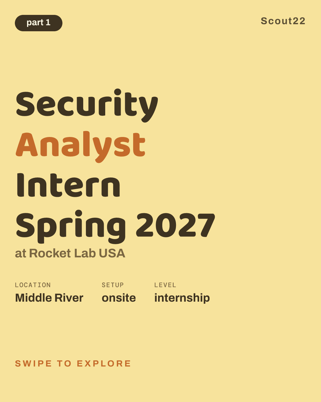 Security Analyst Intern Spring 2027 at Rocket Lab USA