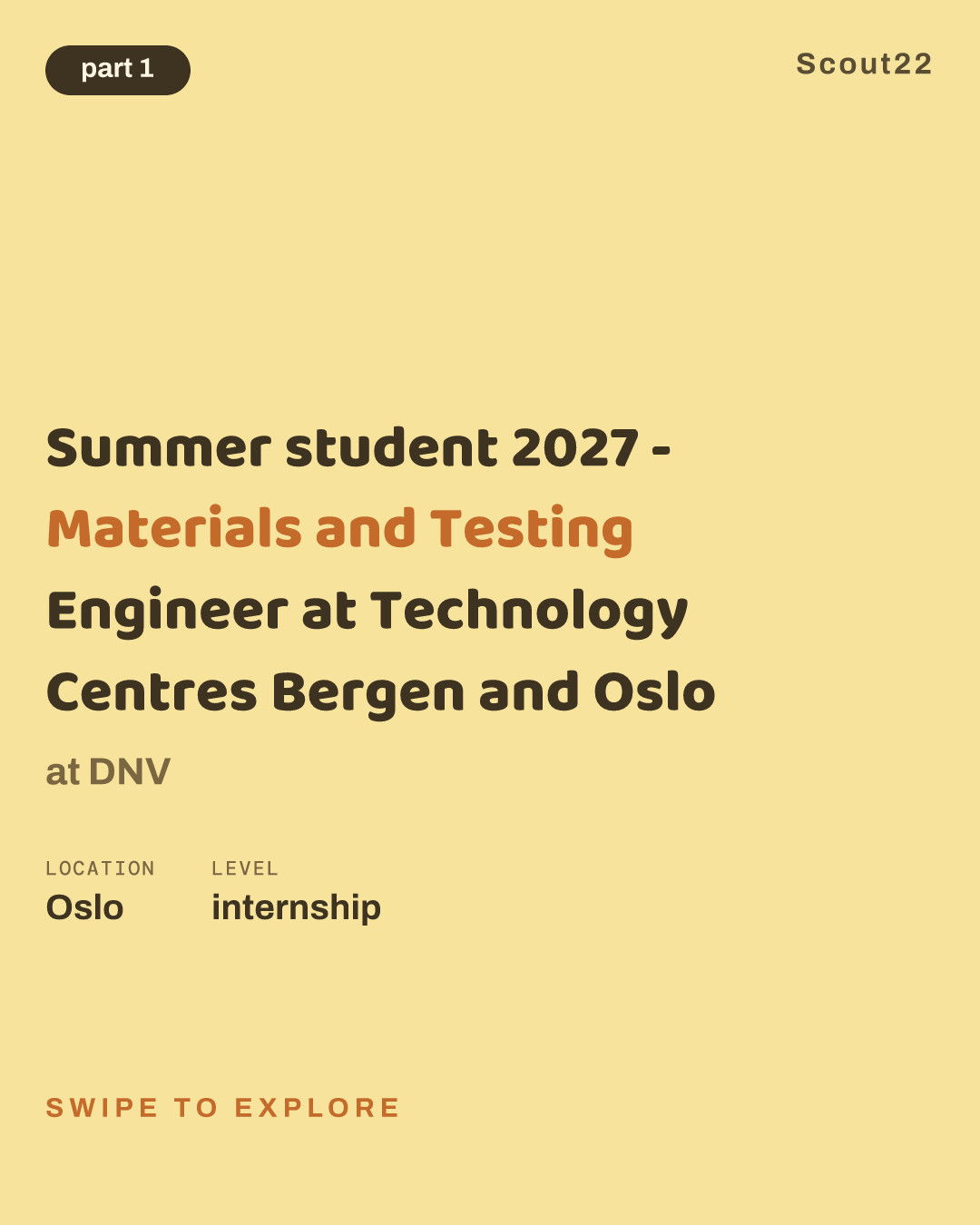 Summer student 2027 - Materials and Testing Engineer at Technology Centres Bergen and Oslo at DNV