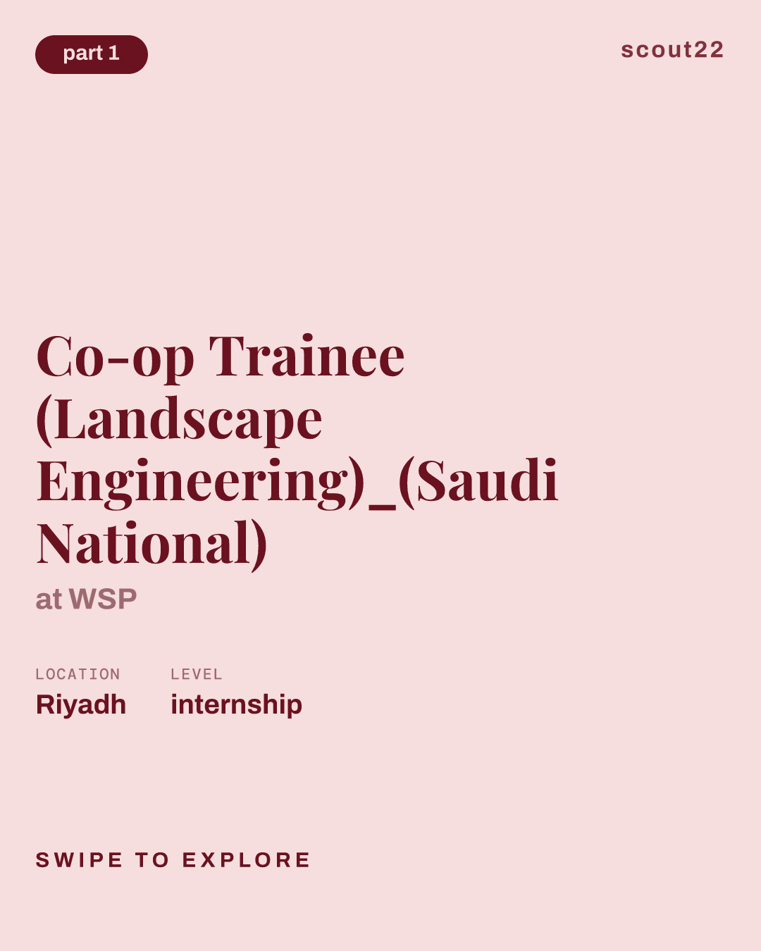 Co-op Trainee (Landscape Engineering)_(Saudi National) at WSP