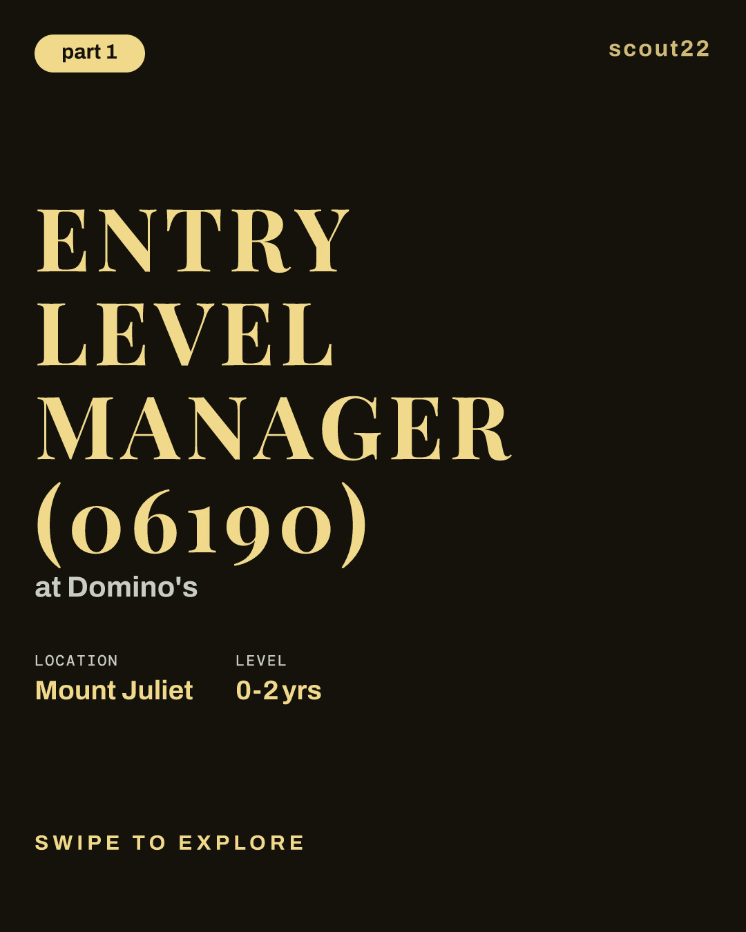 Entry Level Manager (06190) at Domino's