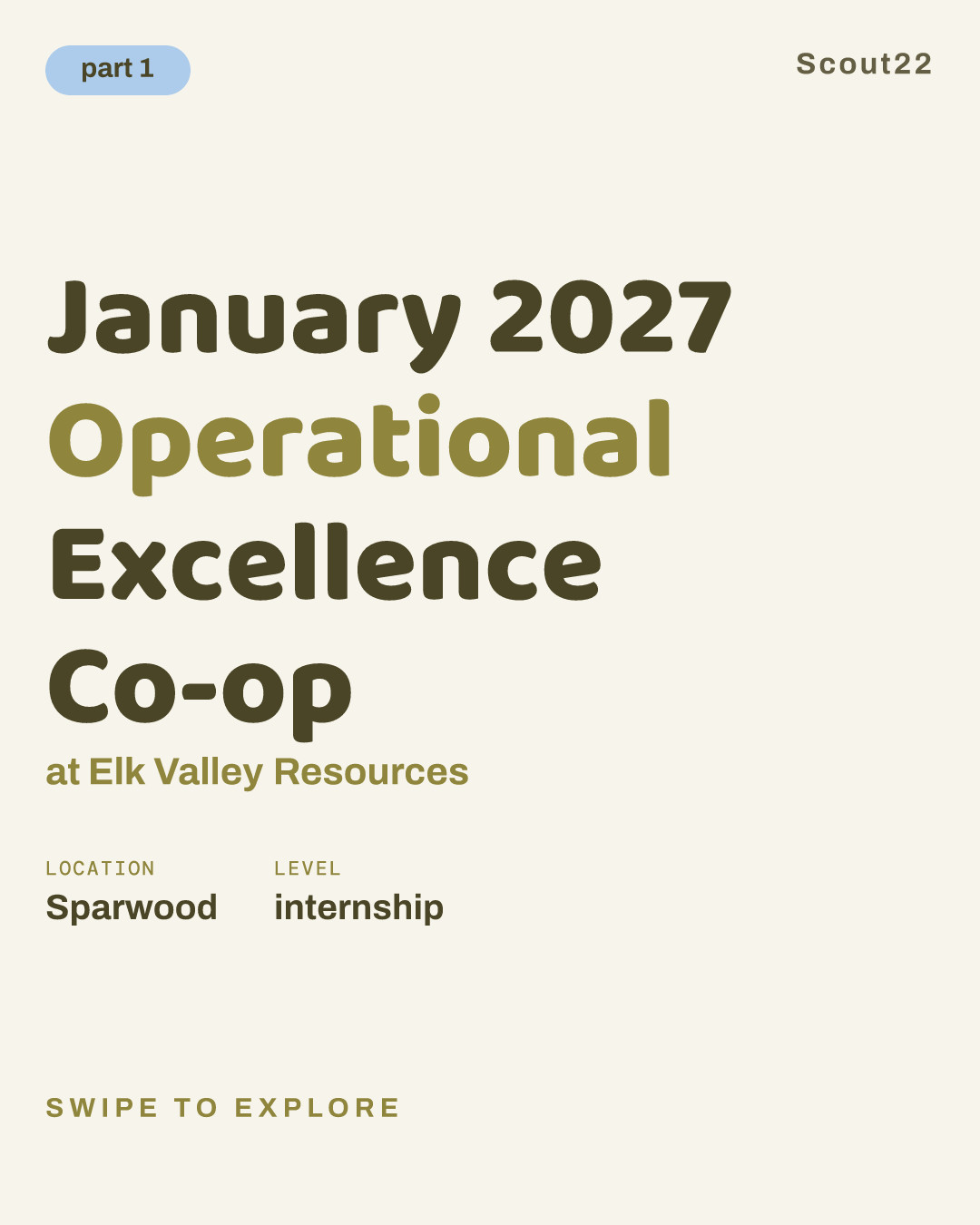 January 2027 Operational Excellence Co-op at Elk Valley Resources