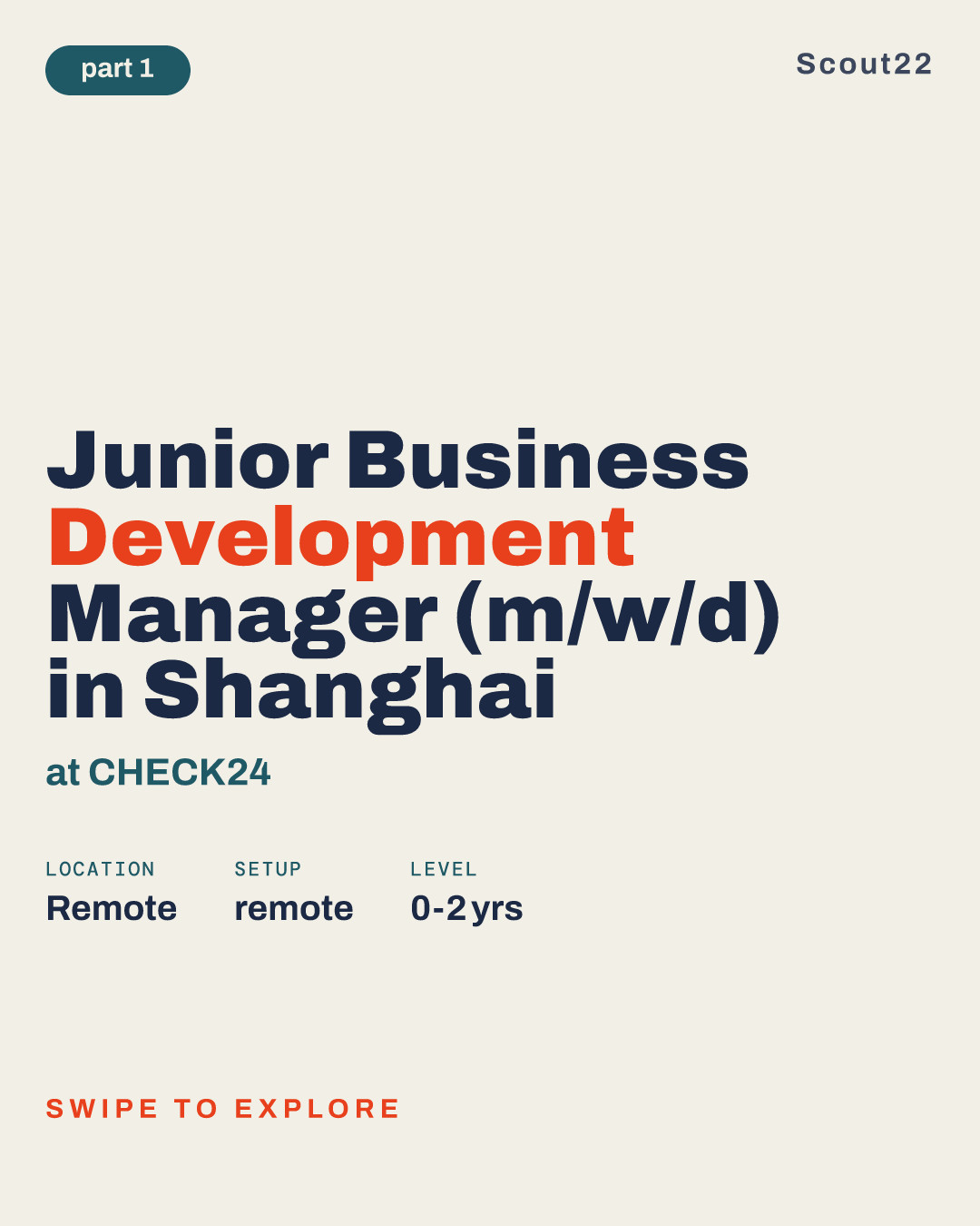 Junior Business Development Manager (m/w/d) in Shanghai at CHECK24