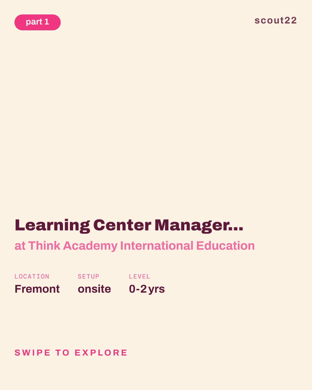 Learning Center Manager (Entry Level) at Think Academy International Education