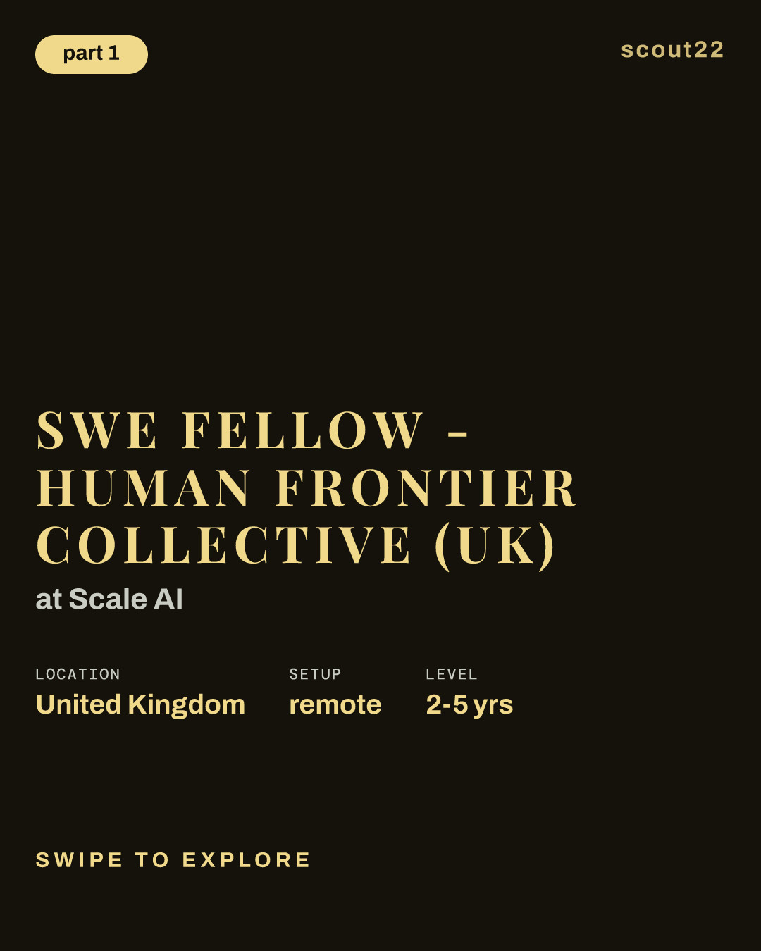 SWE Fellow - Human Frontier Collective (UK) at Scale AI