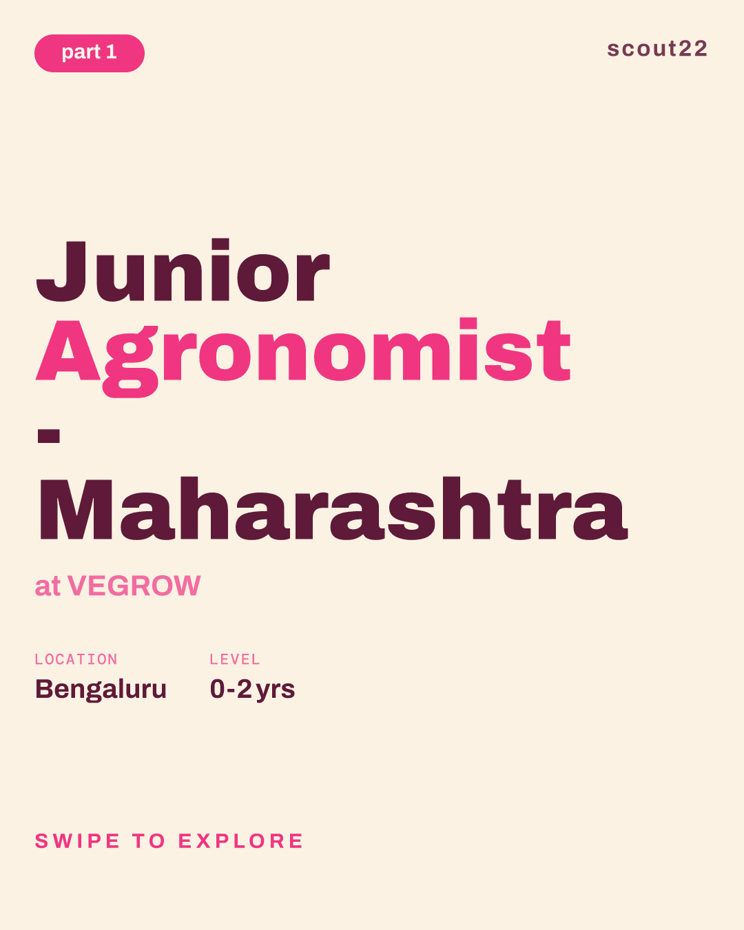 Junior Agronomist - Maharashtra at VEGROW