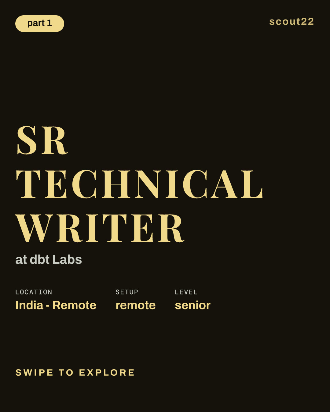 Sr Technical Writer at dbt Labs