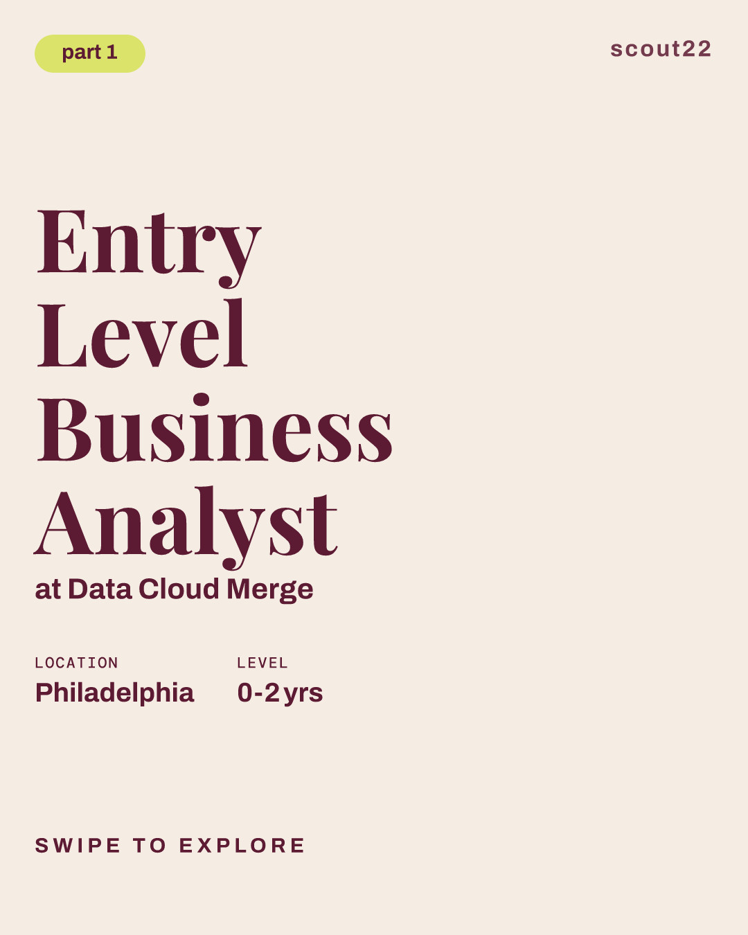 Entry Level Business Analyst at Data Cloud Merge
