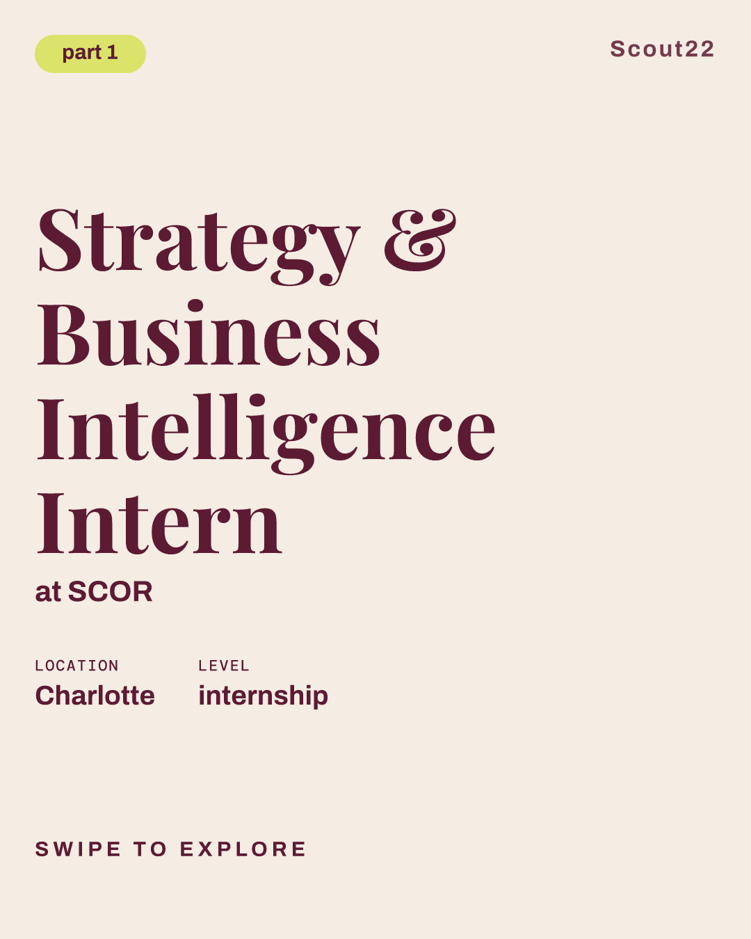 Strategy & Business Intelligence Intern at SCOR