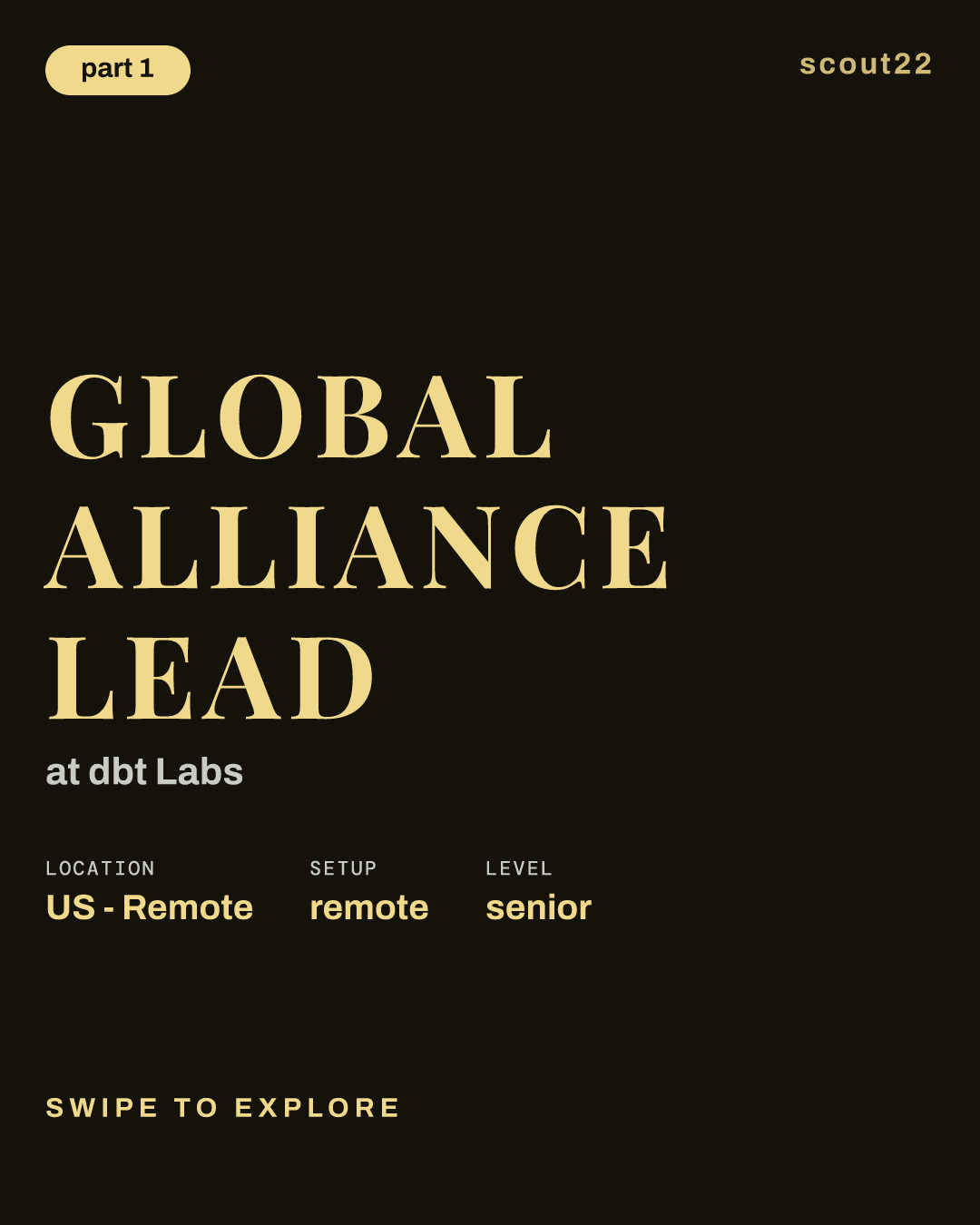 Global Alliance Lead at dbt Labs