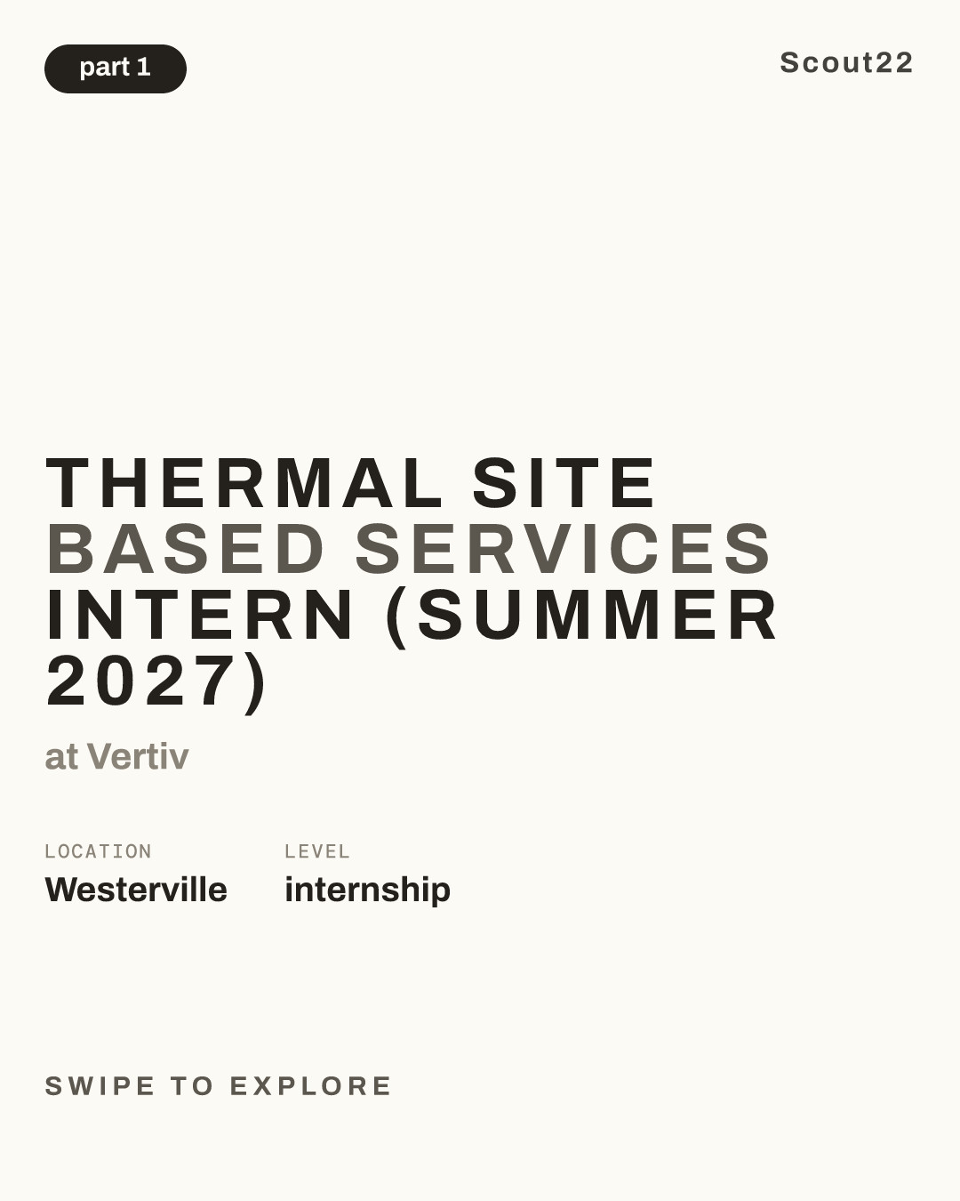 Thermal Site Based Services Intern (Summer 2027) at Vertiv