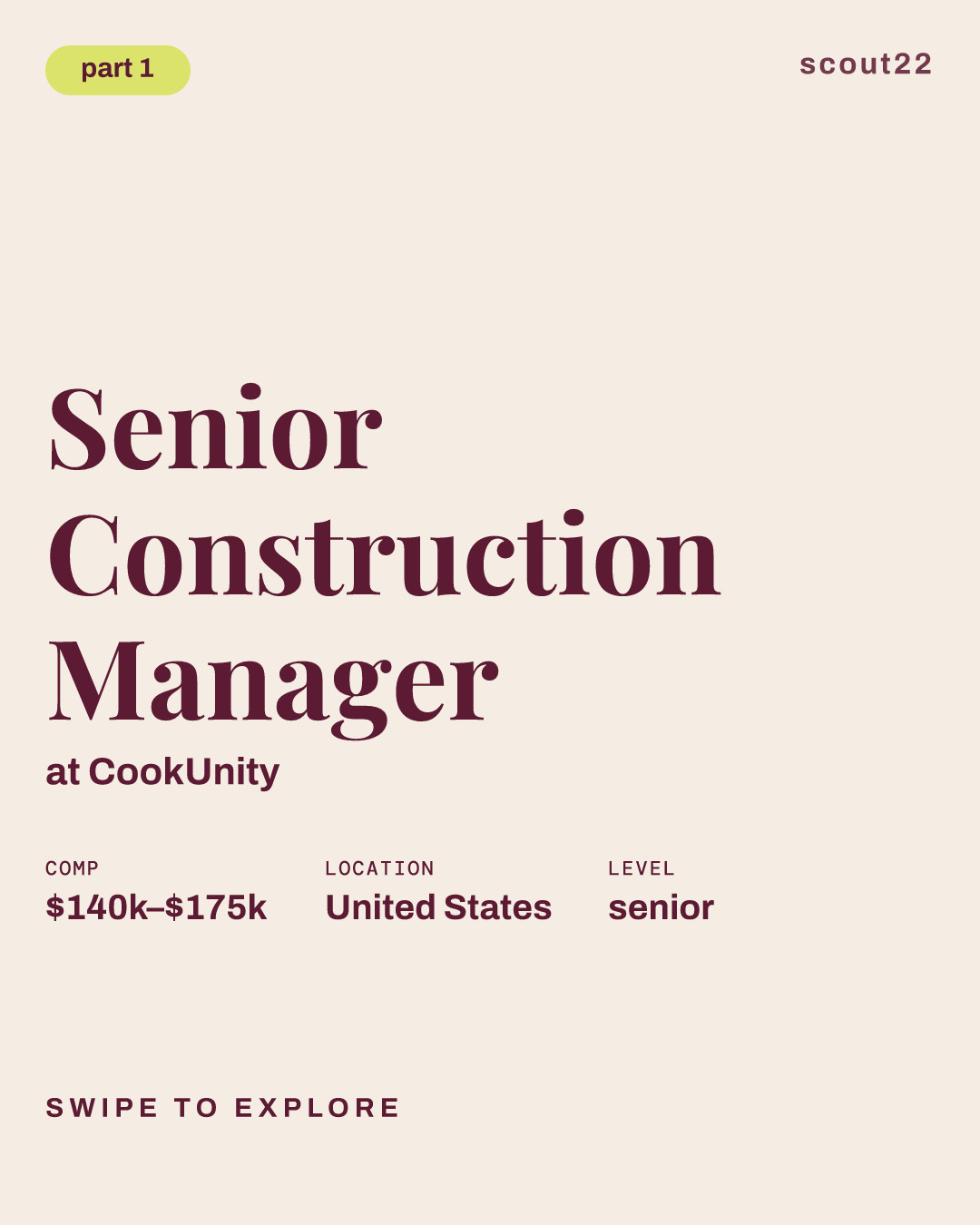 Senior Construction Manager at CookUnity