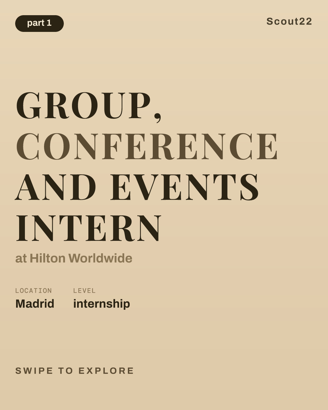 Group, Conference and Events intern at Hilton Worldwide