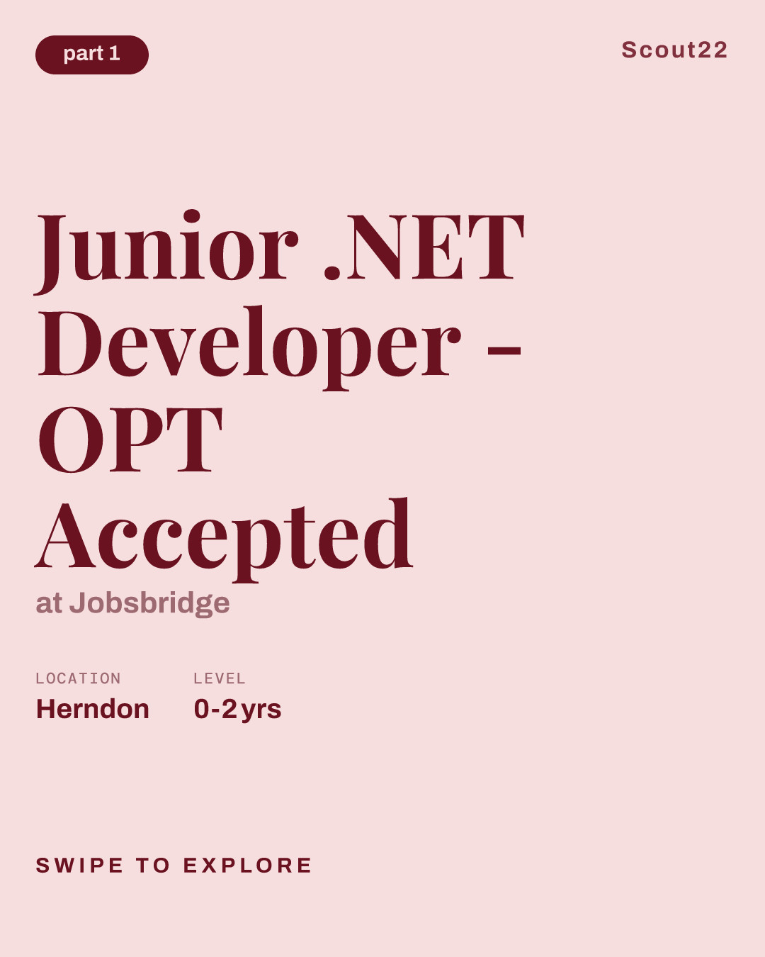 Junior .NET Developer - OPT Accepted at Jobsbridge