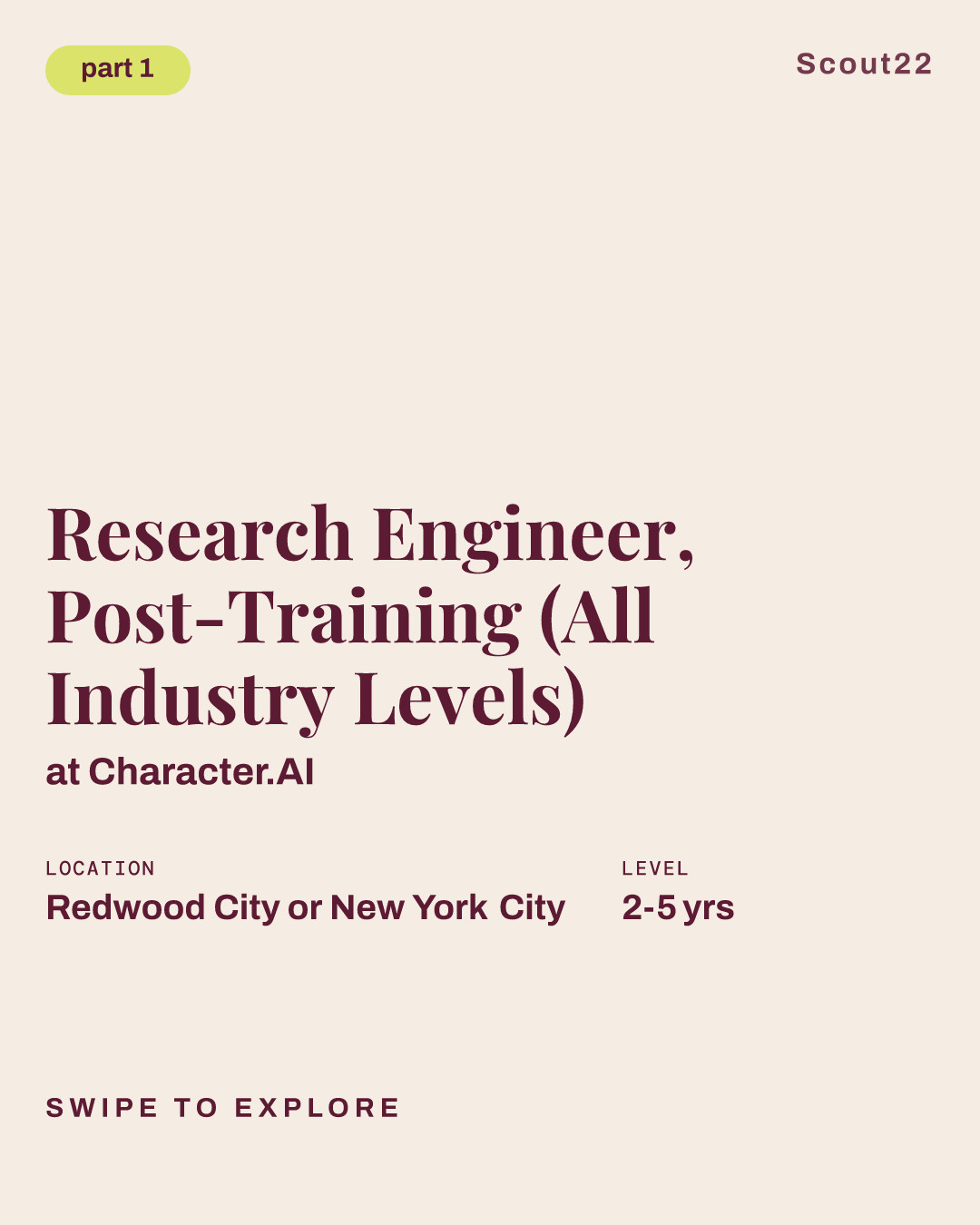 Research Engineer, Post-Training (All Industry Levels) at Character.AI