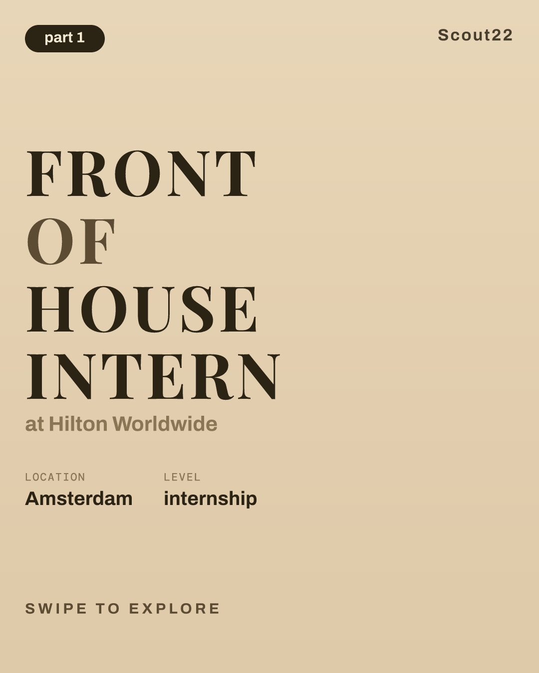 Front of House Intern at Hilton Worldwide