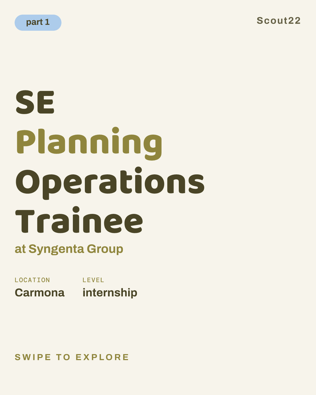 SE Planning Operations Trainee at Syngenta Group