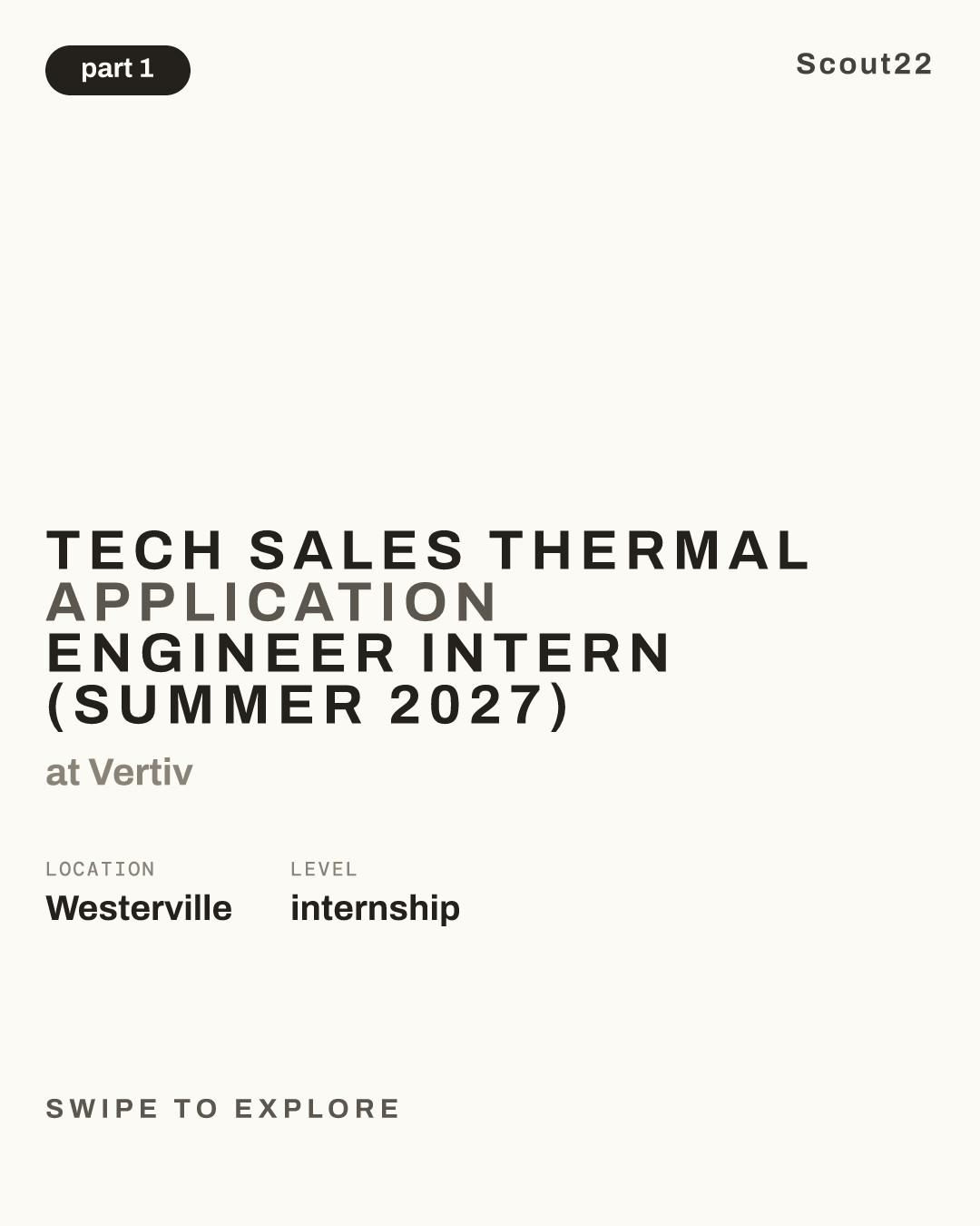 Tech Sales Thermal Application Engineer Intern (Summer 2027) at Vertiv