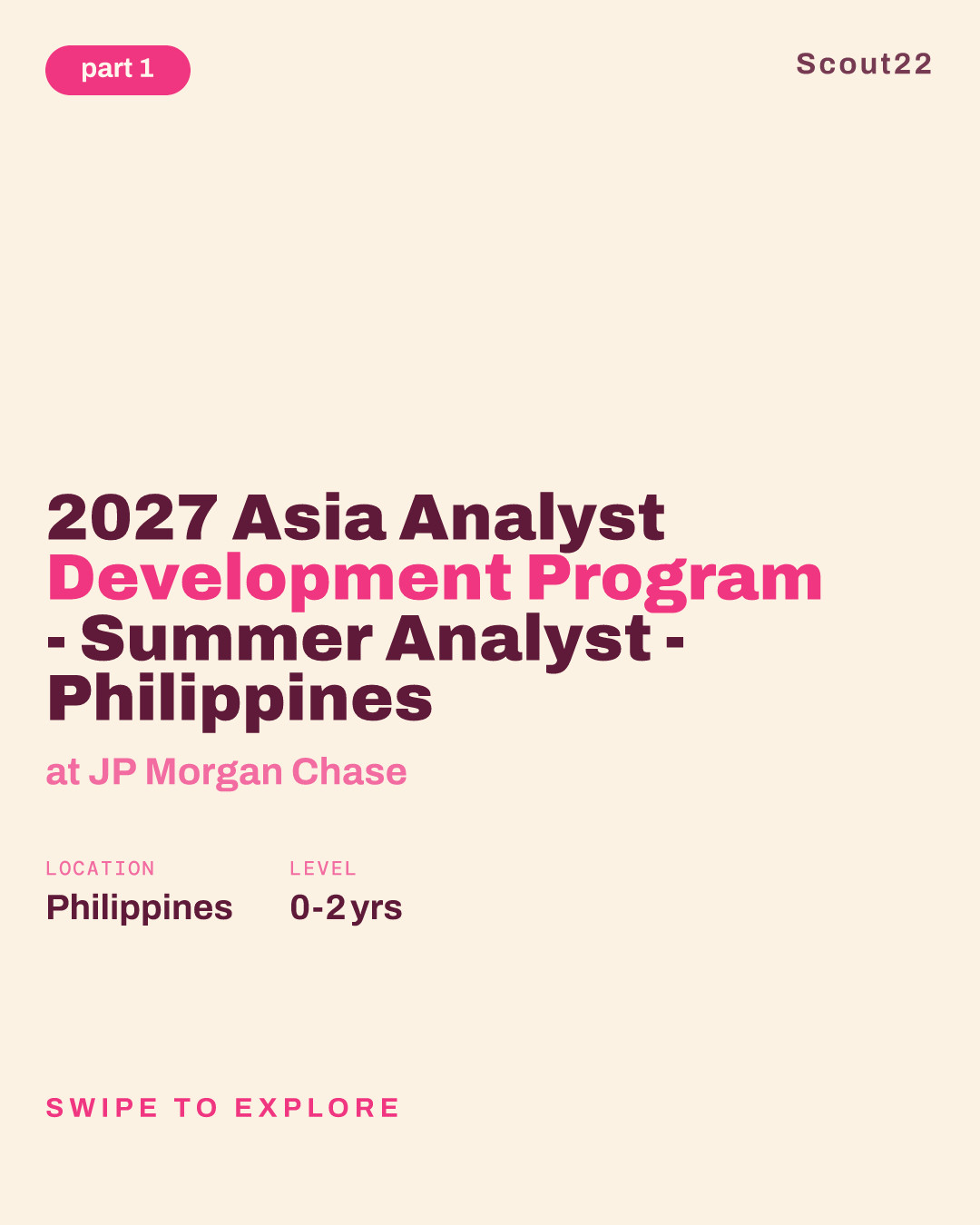 2027 Asia Analyst Development Program - Summer Analyst - Philippines at JP Morgan Chase