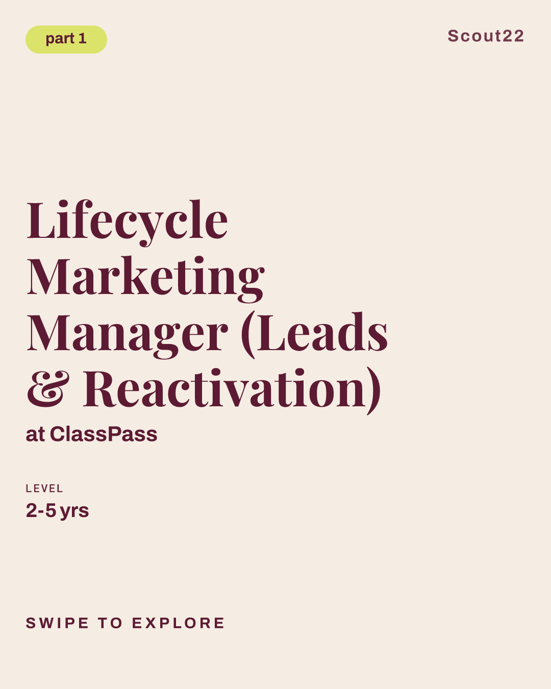 Lifecycle Marketing Manager (Leads & Reactivation) at ClassPass