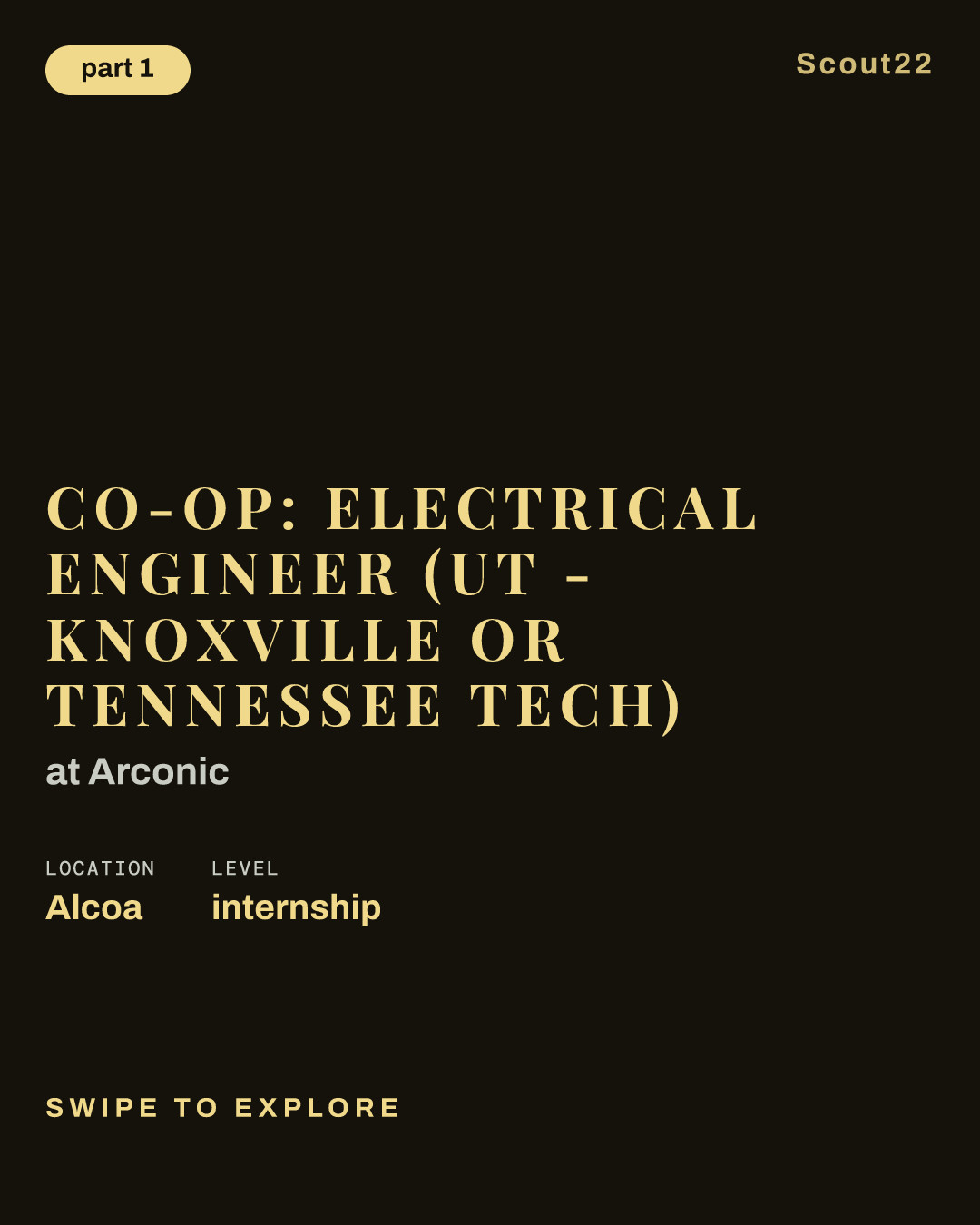 Co-Op: Electrical Engineer (UT - Knoxville or Tennessee Tech) at Arconic