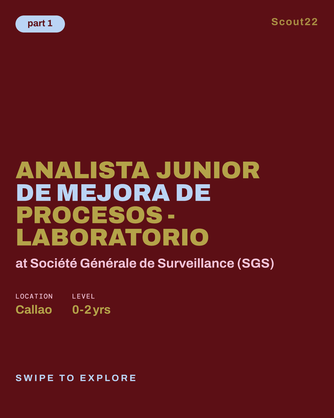 Analista Junior de Mejora de Procesos - Laboratorio at Société Générale de Surveillance (SGS)