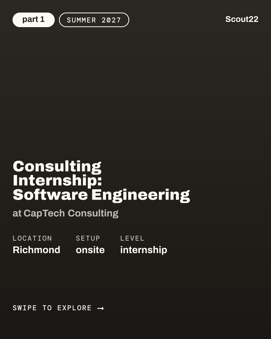 Consulting Internship: Software Engineering (Summer 2027) at CapTech Consulting