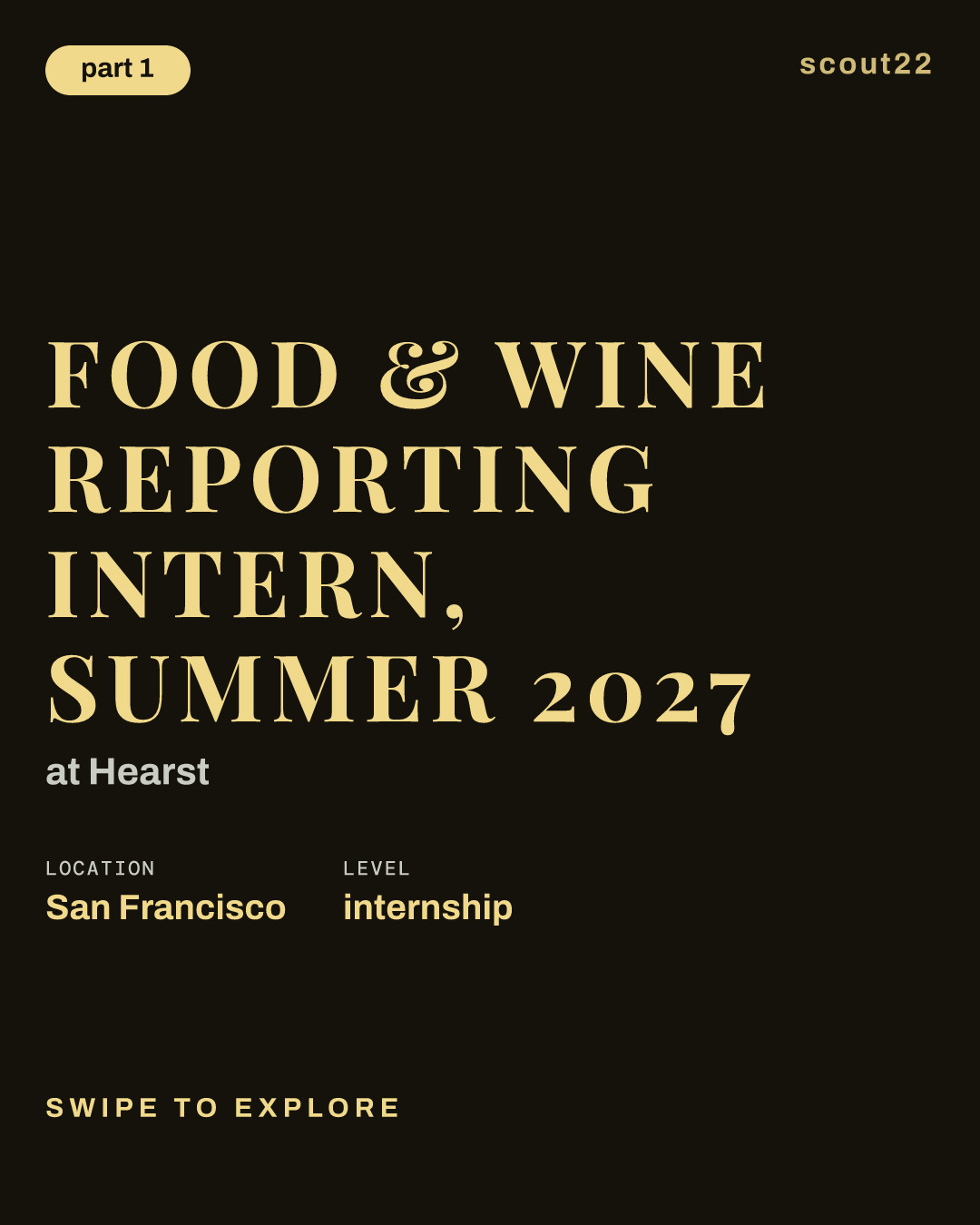 Food & Wine Reporting Intern, Summer 2027 at Hearst