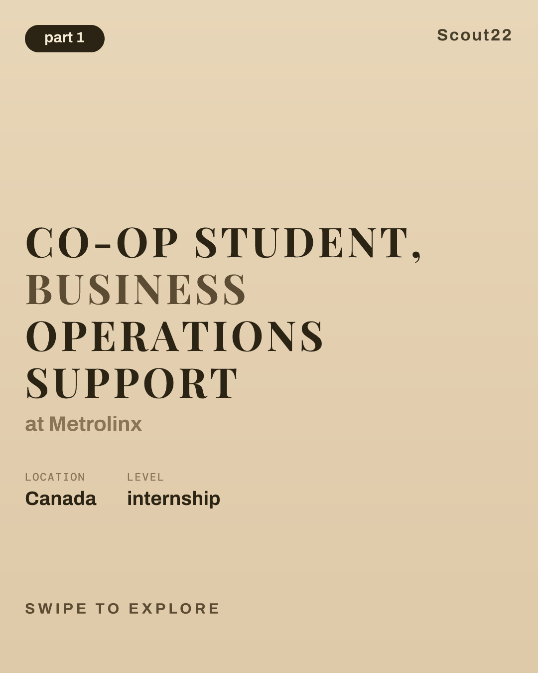 Co-op Student, Business Operations Support at Metrolinx