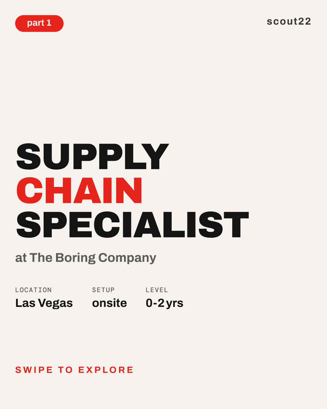 Supply Chain Specialist at The Boring Company