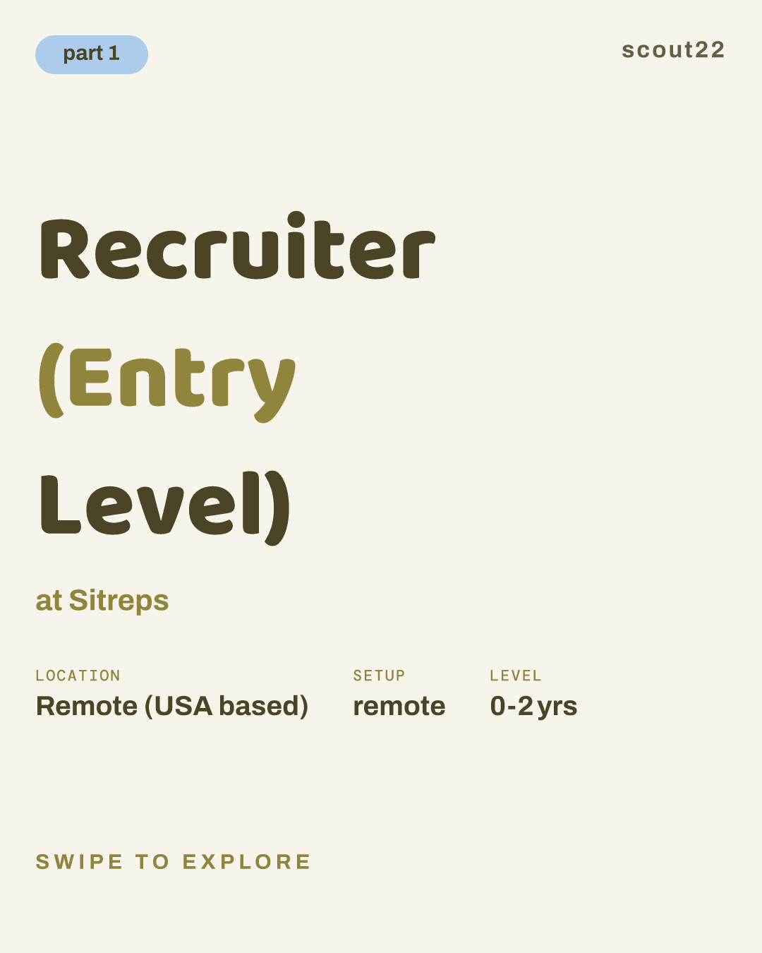 Recruiter (Entry Level) at Sitreps