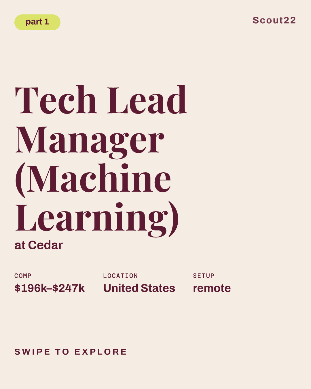Tech Lead Manager (Machine Learning) at Cedar