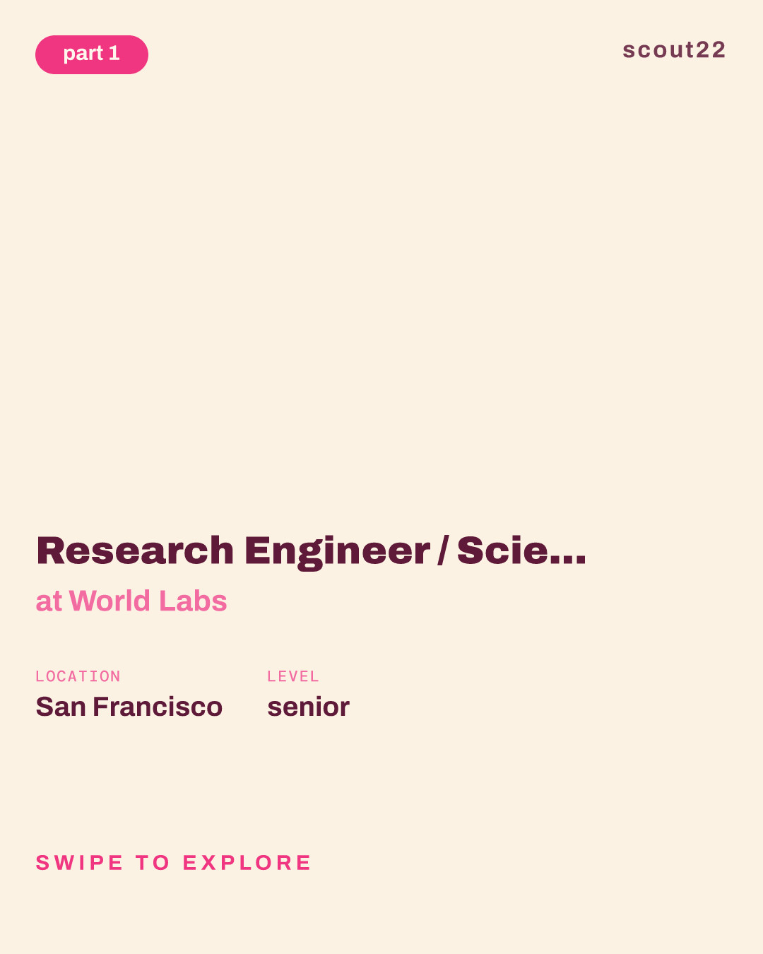Research Engineer / Scientist (3D Tech Lead) at World Labs