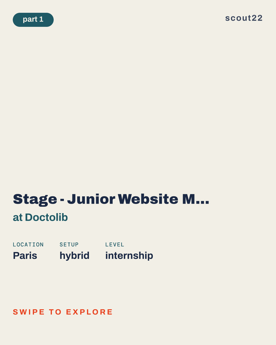 Stage - Junior Website Manager (x/f/m) - janvier 2027 at Doctolib