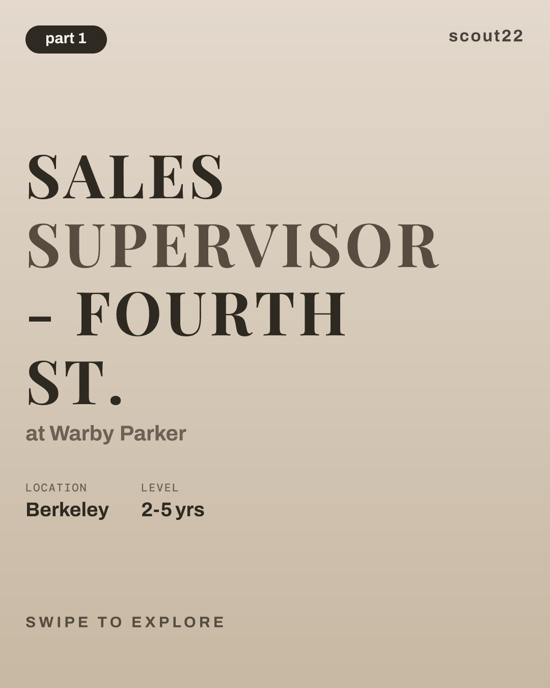 Sales Supervisor - Fourth St. at Warby Parker