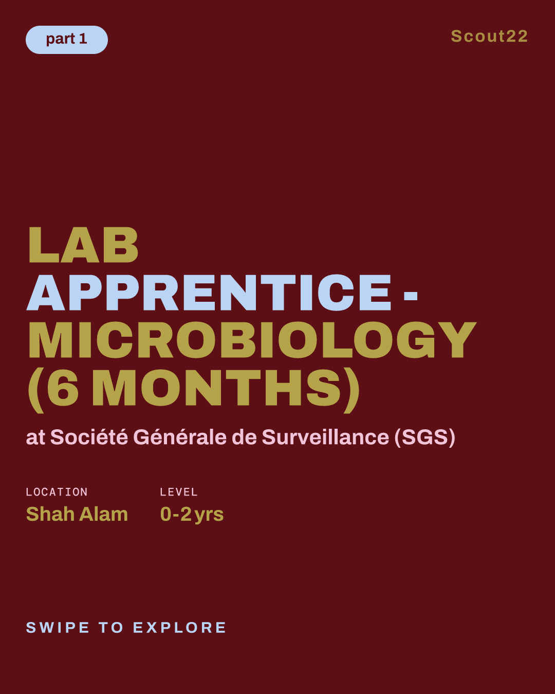 Lab Apprentice - Microbiology (6 months) at Société Générale de Surveillance (SGS)