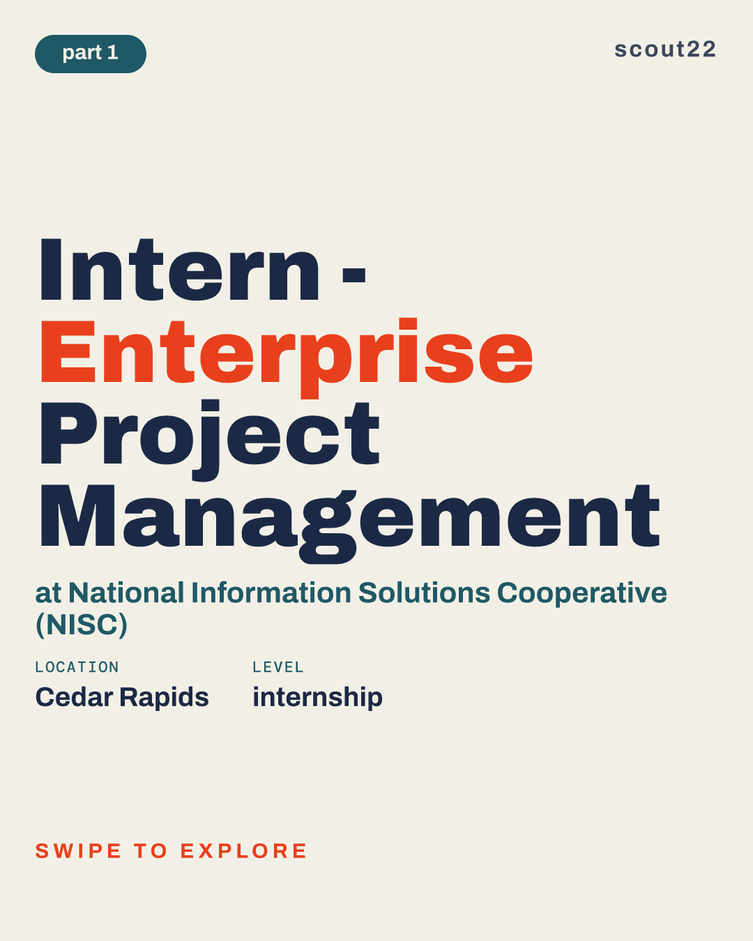 Intern - Enterprise Project Management at National Information Solutions Cooperative (NISC)