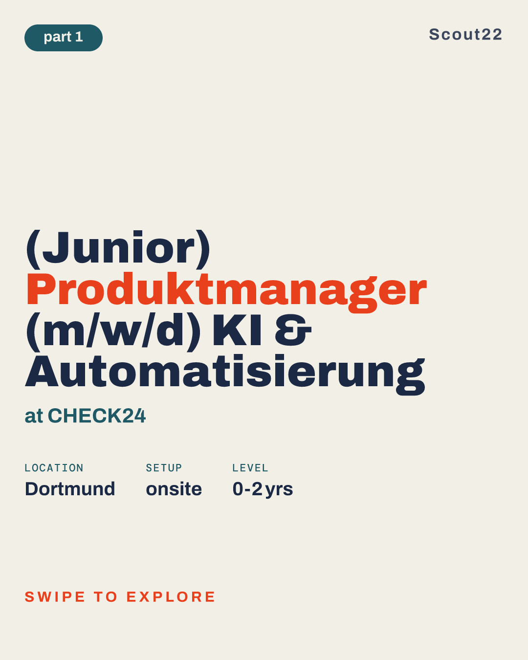 (Junior) Produktmanager (m/w/d) KI & Automatisierung at CHECK24