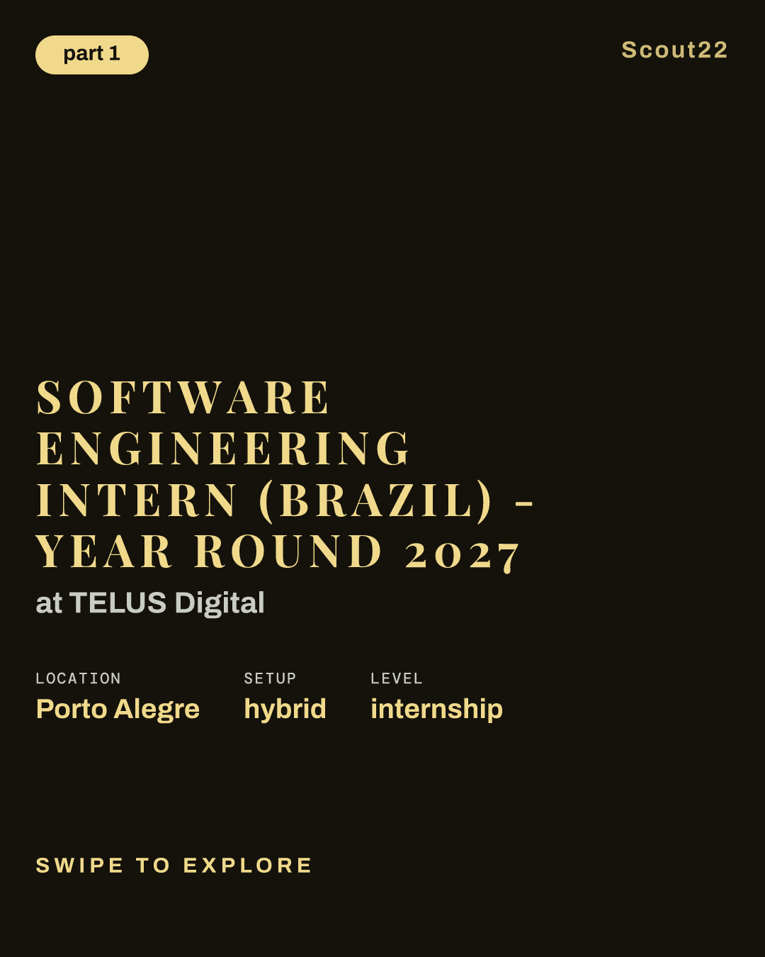 Software Engineering Intern (Brazil) - Year Round 2027 at TELUS Digital